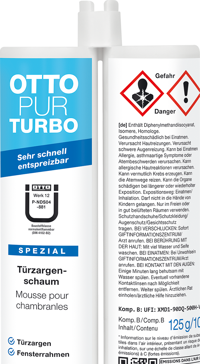 OttoPur Turbo 2K Türzargenschaum - Schneller Versand ✓ OttoPur Turbo 2K ✓ Bester Preis im Handel ✓ Vom Werk ✓ Jetzt kaufen!